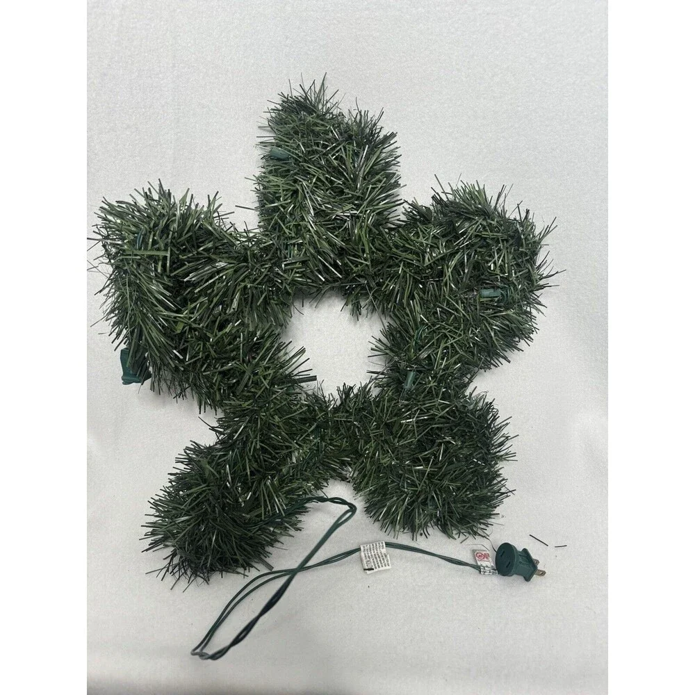 Christmas Star White Lights Greenery Vintage 1990s Old School Christmas